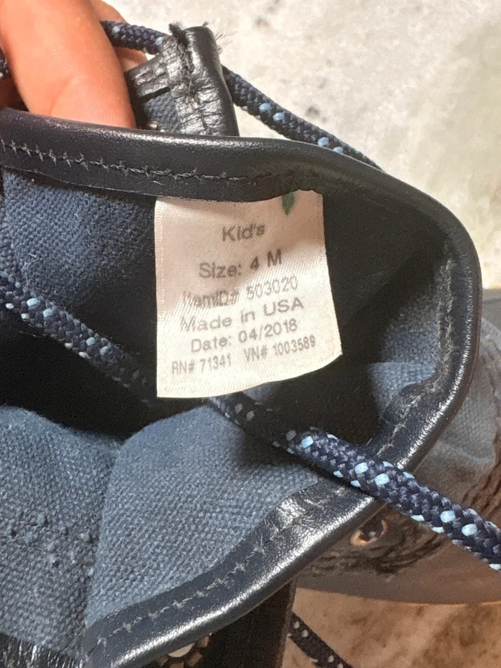 LLBean Kid’s Navy Blue and Gum Lace-Up Outdoor Boots